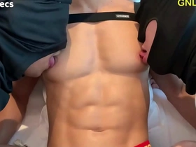 Astonishing fit six pack and big pecs asian guy nipple played and sucked japan gay porn bear