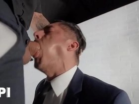 Bo sinn comes to rocky vallarta's office to fix the light but he ends up getting his dick sucked - papi hot gay latino porn