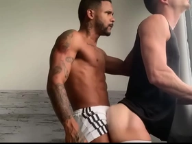 Caio&ian: black stud comestibles and fucks his bf's white bubble butt hot romance gay porn