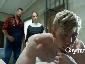 Twink isolated from along to world just to view with horror bred hot steamy gay porn