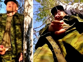 Russian soldier with a obese dick on a military mission in the forest shoots sperm from his penis at opponents gay chinese sex porn