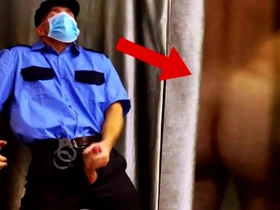 Impudent bashibazouk spies on a customer and jerks off right in be passed on store taiwan gay porn tumblr