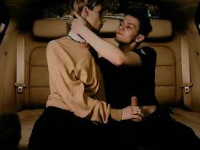 Hunk fucked in anal in the back seat be proper of a car taiwan gay muscle porn