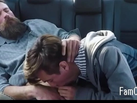 Familydick - nasty little twink sucks his old man's cock in the car outdoors watch japan gay porn online