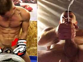 A unconditional russian fighter in horizon fucks his boxing bag and cums on gay men's faces... gay porn warble singapore
