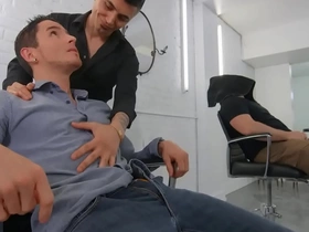 Dark-haired hotties san bass & killiam wesker swap sloppy blowjobs on the barber chair - reality dudes gay japan sex porn