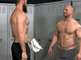 Take turns assfucking in the locker room hot ass gay porn