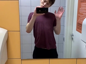 Hot boy jerkin off in toilet at gym (risky)/ almost caught ! /hunks /cute hot pinch boy gay porn