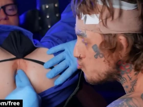 Nurse (marco bianchi) gets surprised excited when he sees (bo sinn) bandaged hard dick - bromo hot stepbro gay porn