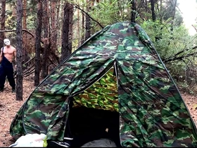 Masked villain fucks tired tourist in tent / horror porn / russian unconcerned rough korean unconcerned porn