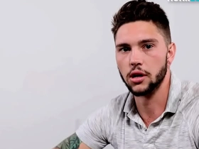 Tattooed stud stroking his hairy shaft during solo scene chinese bear gay porn