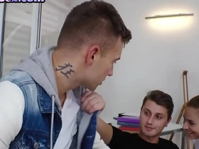 Bisex anal lovers drill big titted 19yo in trine asia gay boys porn